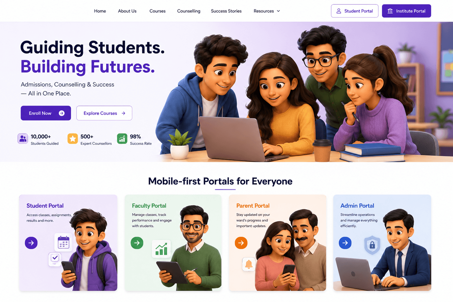 Mobile-first portals